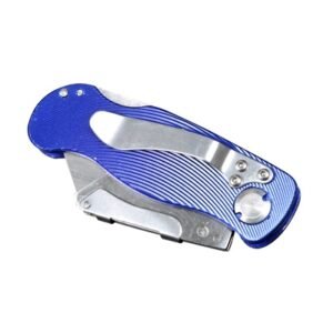 WORKPRO/WANKEBO-FOLDING KNIFE BLUE SINGLE MILLING PATTERN HANDLE FOLDING KNIFE ART KNIFE - (W0011016N)/1 HANDFUL